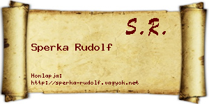 Sperka Rudolf névjegykártya